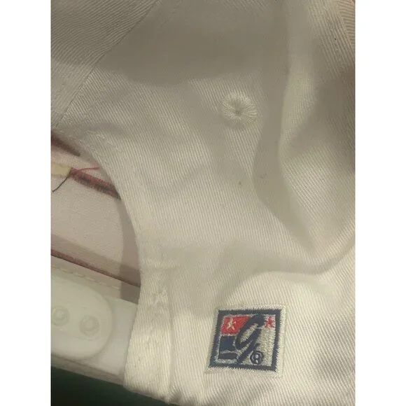 Vintage 1990's New England Patriots The Game Split Bar White Snapback Hat - Picture 7 of 7